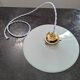 Old hanging lamp in white opaline Art Deco 1930 Ø 26 cm