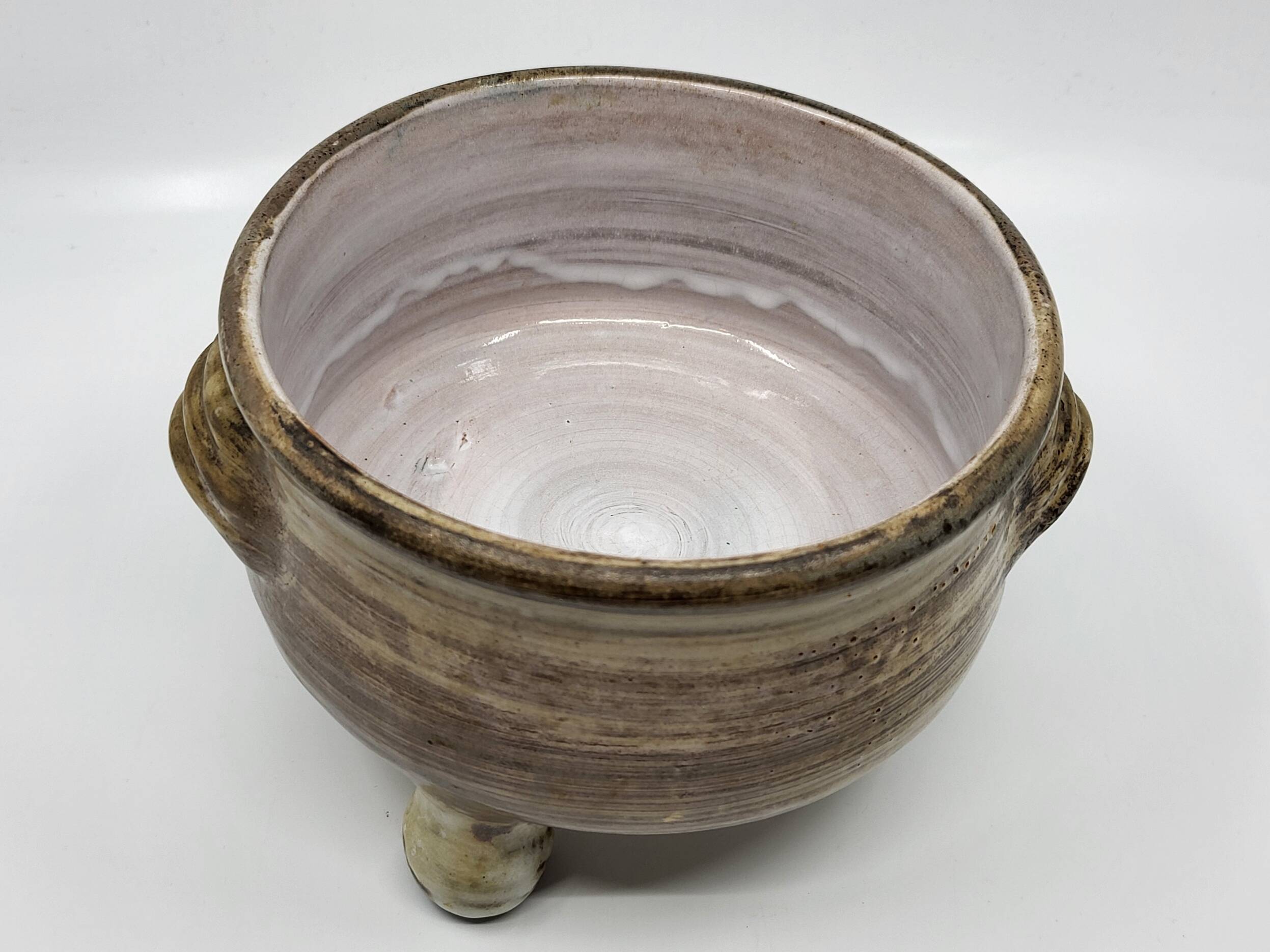 Jacques Pouchain tripod pocket emptier, Dieulefit workshop, French ceramics 1960