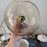 Set of three glass hanging lamps