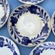 Antique dessert plates Luneville cobalt blue flowers