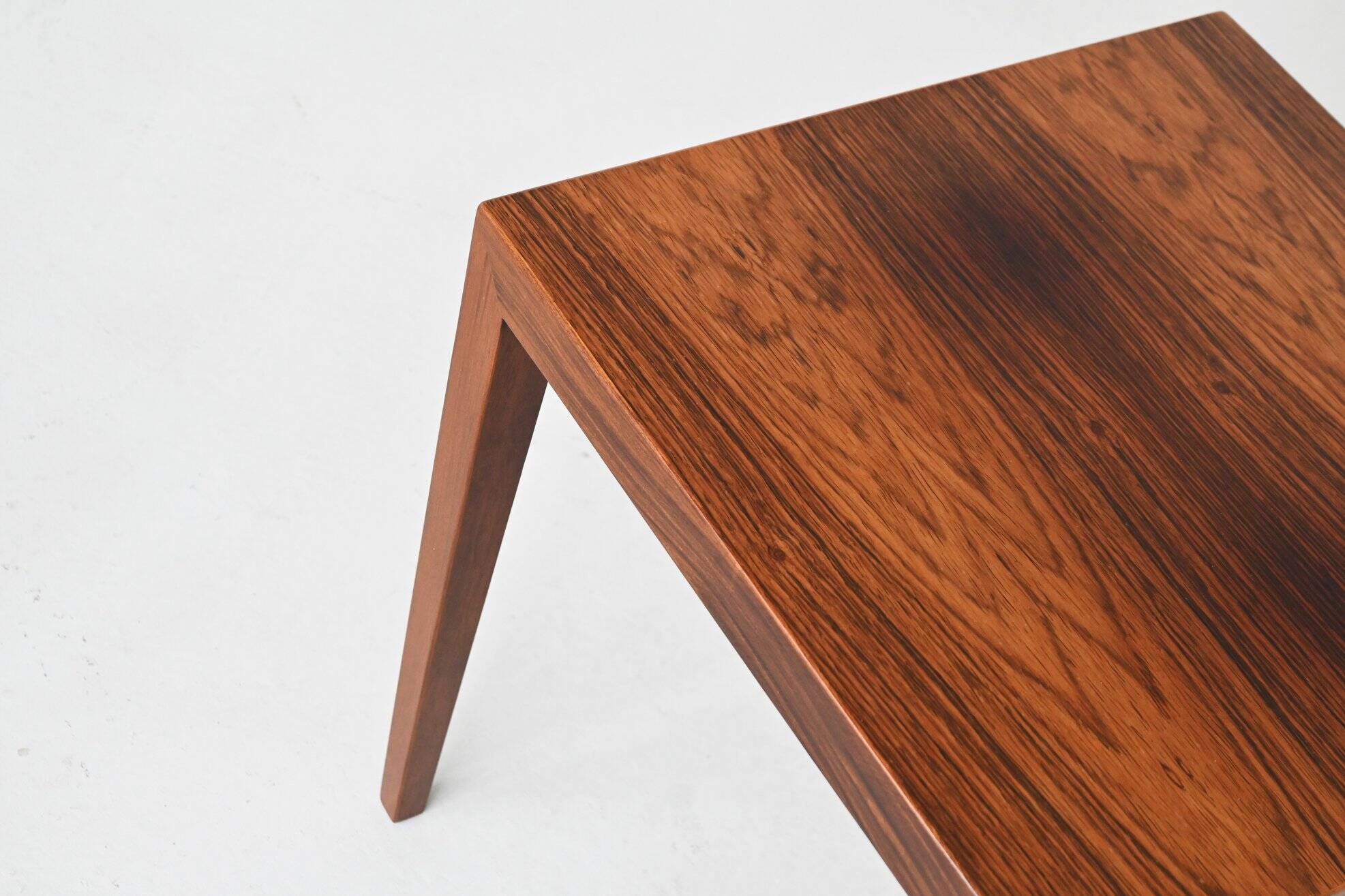 Severin Hansen pair of side tables in rosewood Haslev Denmark 1960