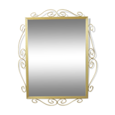 Miroir régence Hollywood métal doré facetté milieu du siècle 74cm
