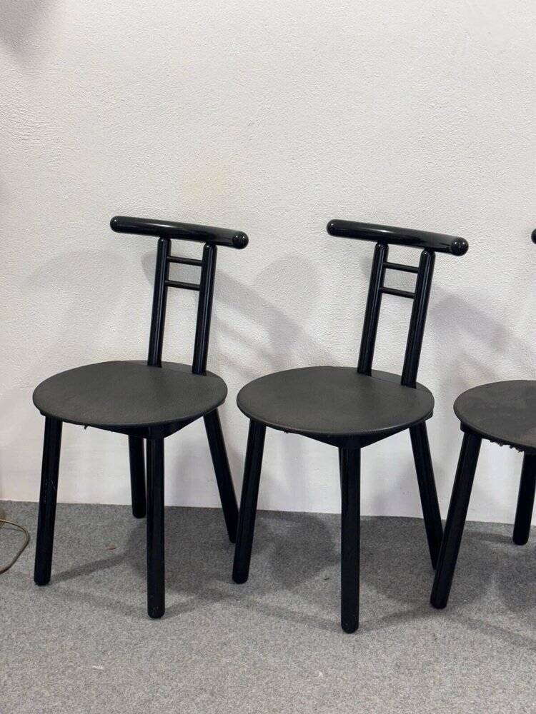 Vintage Italian Chairs, 1980s, Set of 4