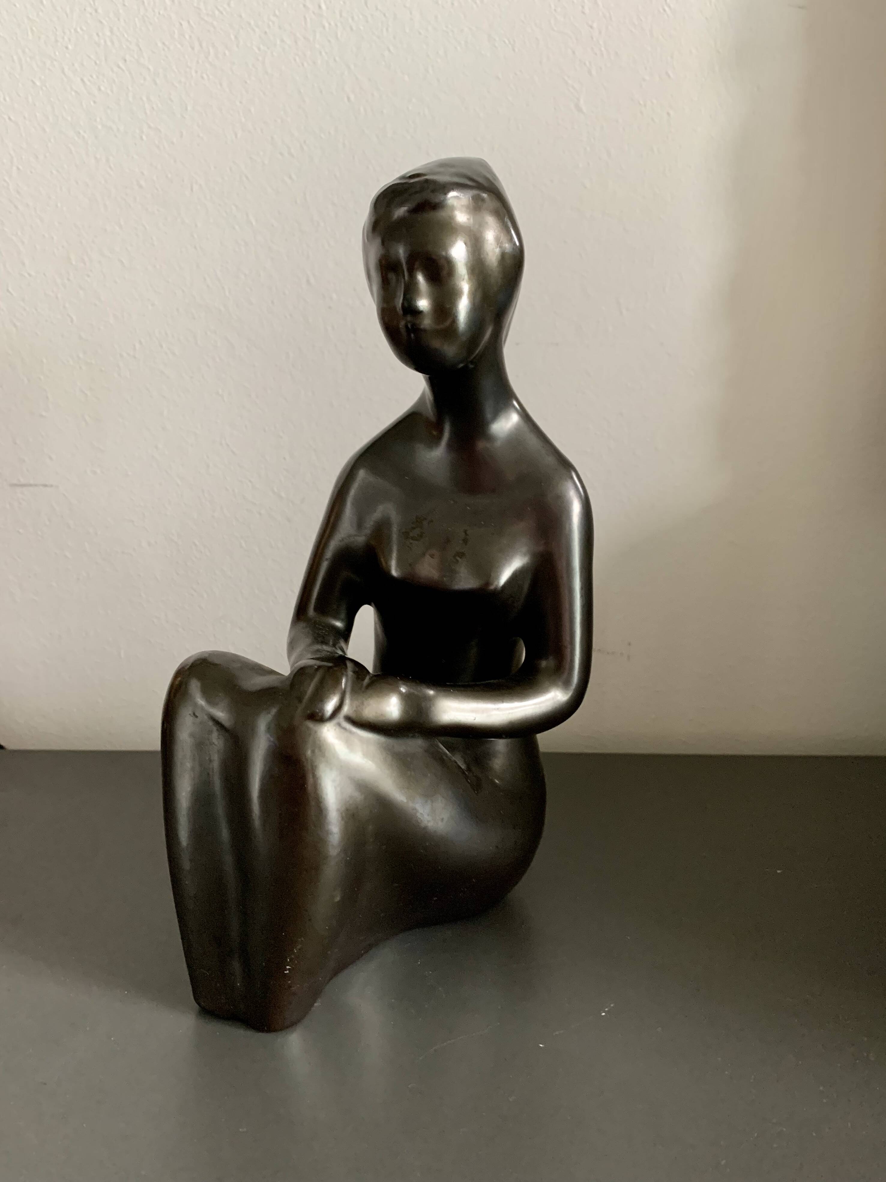 Ceramic Lady Sculpture by Jitka Forejtova for Keramos, 1960s