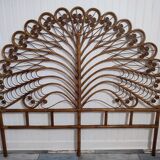 Vintage rattan “Peacock” headboard