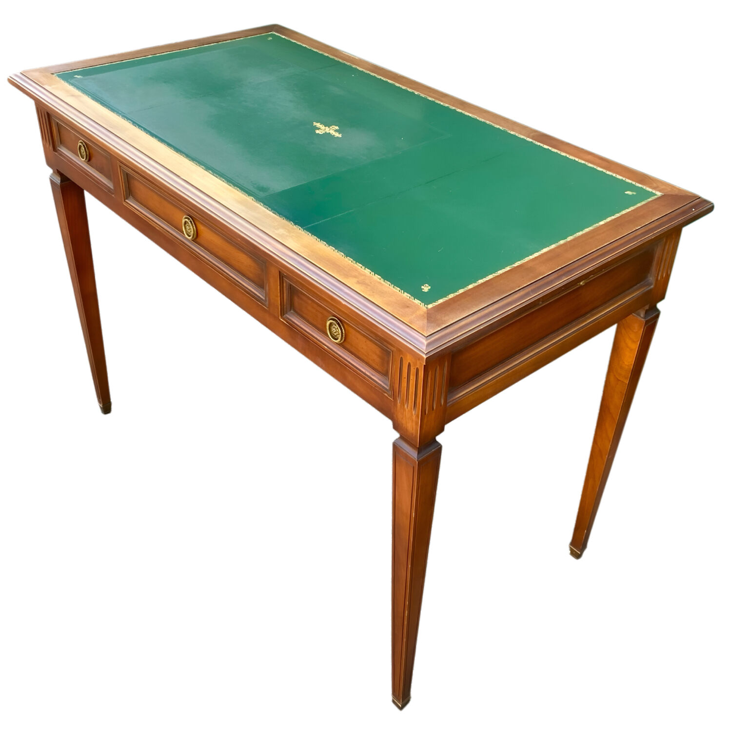Bureau Louis XVI extensible avec rallonge 3 tiroirs