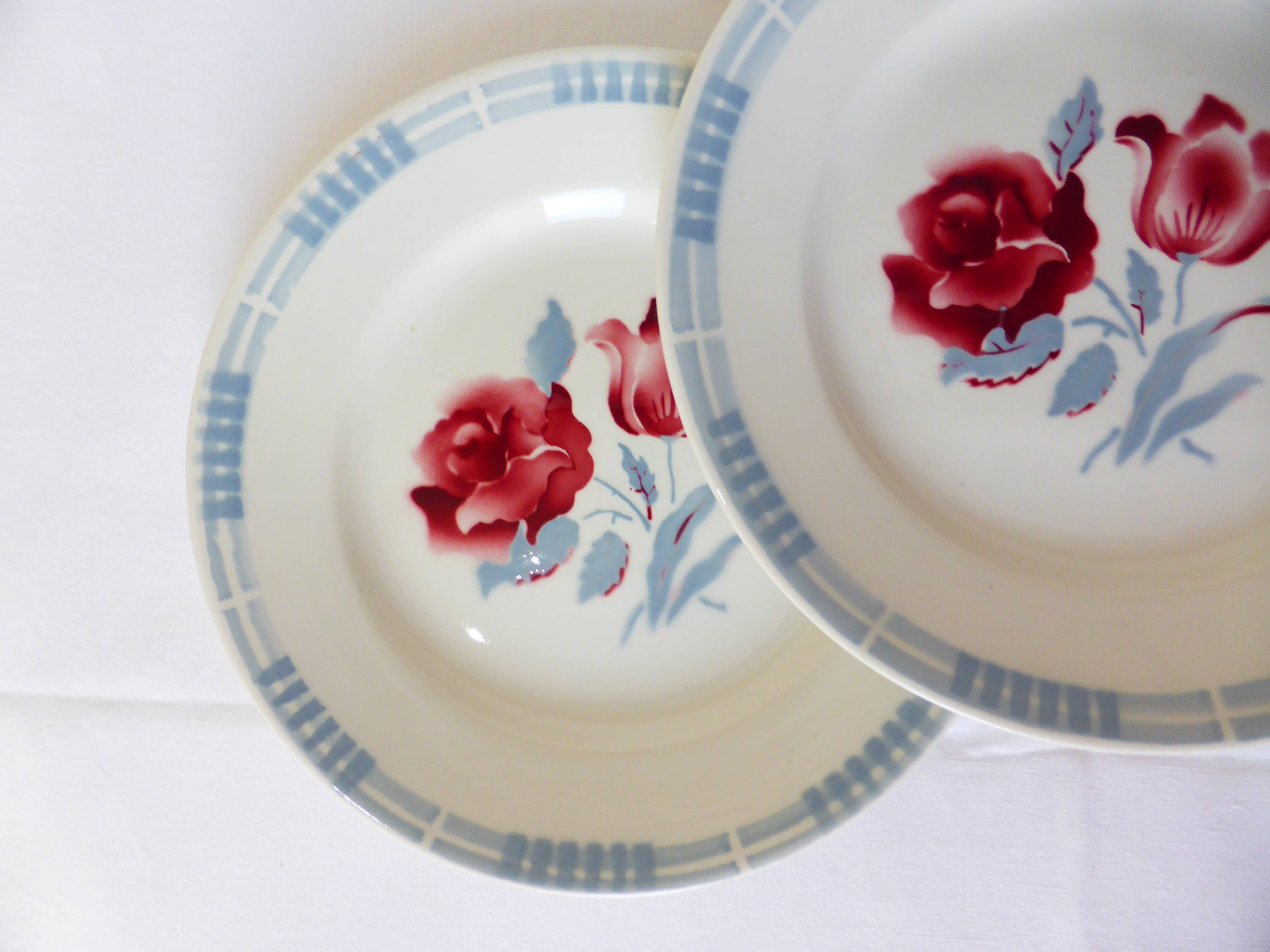 4 dessert plates of Digoin Sarreguemines model Troyes 220550