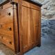 Antique commode, walnut and oak, marble top, 3 drawers, France circa 1820–1850.