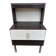 Vintage 70s bedside table with integrated lighting & chrome legs Space Age 1