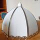 Opaline and pewter chandelier