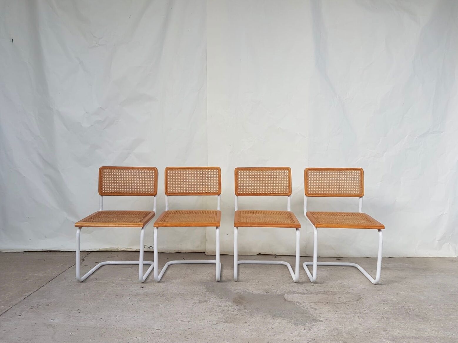 Set of 4 Habitat cesca dining chairs by Marcel Breuer, 80