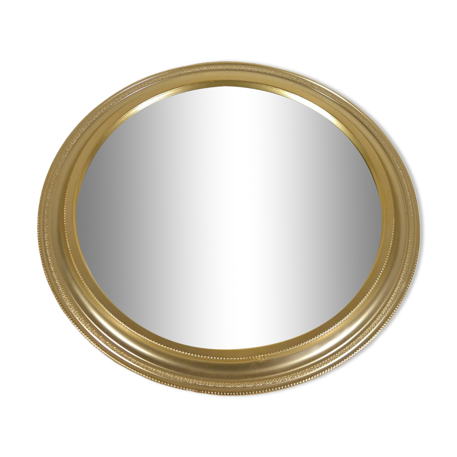 Round mirror in gilded metal 24 cm