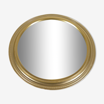 Round mirror in gilded metal 24 cm