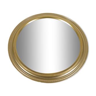 Miroir rond en métal doré 24 cm
