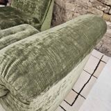 Paire de chauffeuse velour vintage 1970"