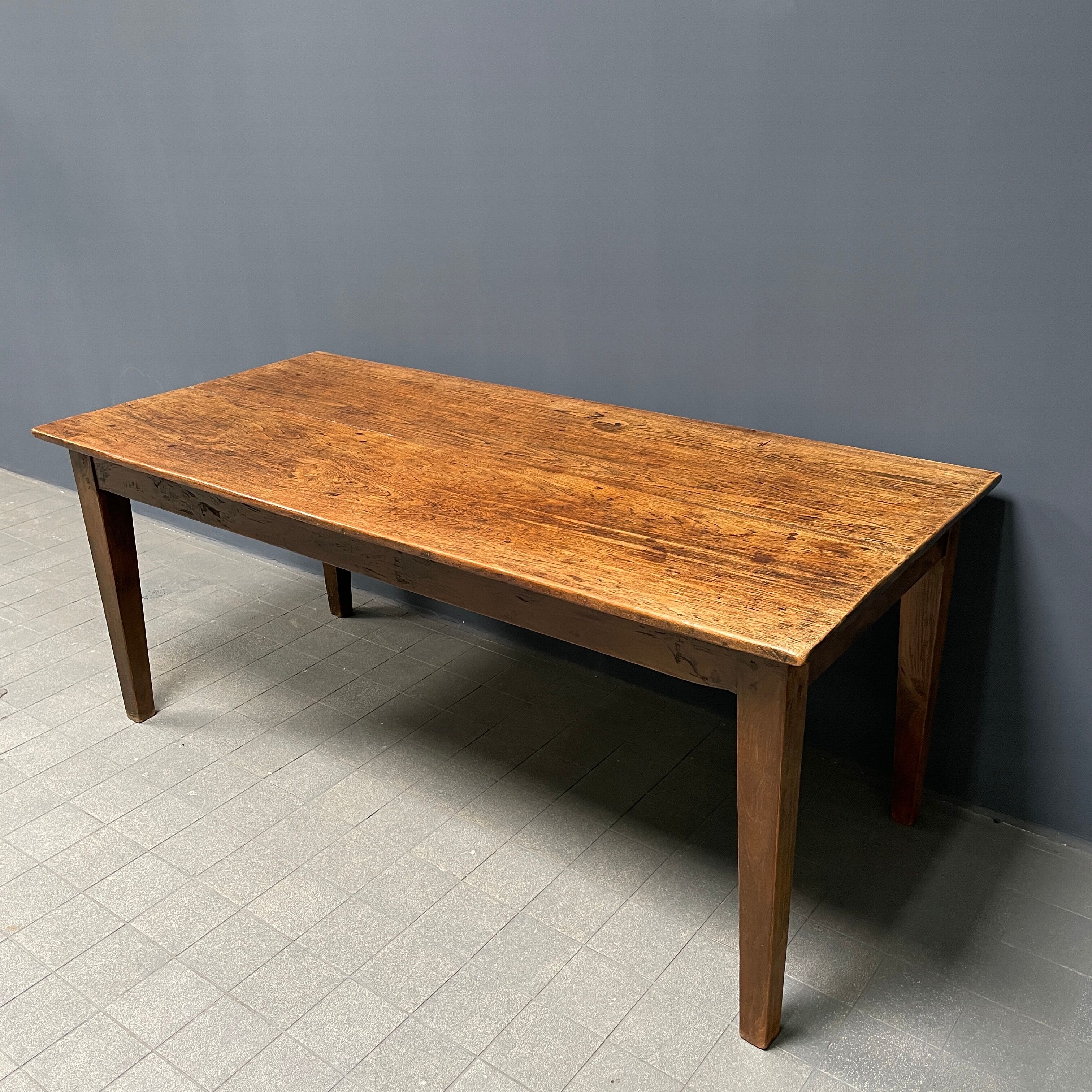 Rustic french farmhouse dining table made of oak and elm