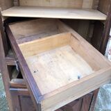 Solid oak wardrobe with 2 doors and 1 drawer in neo Louis XIII style.