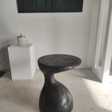 Sofa end in solid wood monoxyl organic shape black color