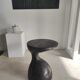 Sofa end in solid wood monoxyl organic shape black color