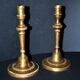 Set of 2 antique baluster candle holders in bronze – Pair of 19th-century beaded gadrooned candlesticks.