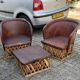 Vintage Mexican Equipale chairs and table