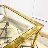 Brass coffee table glass tray