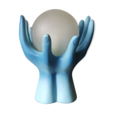 Blue ceramic hand lamp