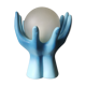 Blue ceramic hand lamp
