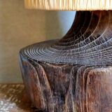 Brutalist free-form lamp in solid wood 60s