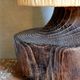 Brutalist free-form lamp in solid wood 60s
