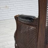 1930s, Danish armchair, furniture leather, ash wood, furniture mesh.