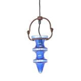 Stalactite blue glass pendant lamp by Nanny Still for Raak, 1960s