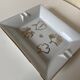 Old rectangular Limoges Porcelain Ashtray: Leaf designs signed GP