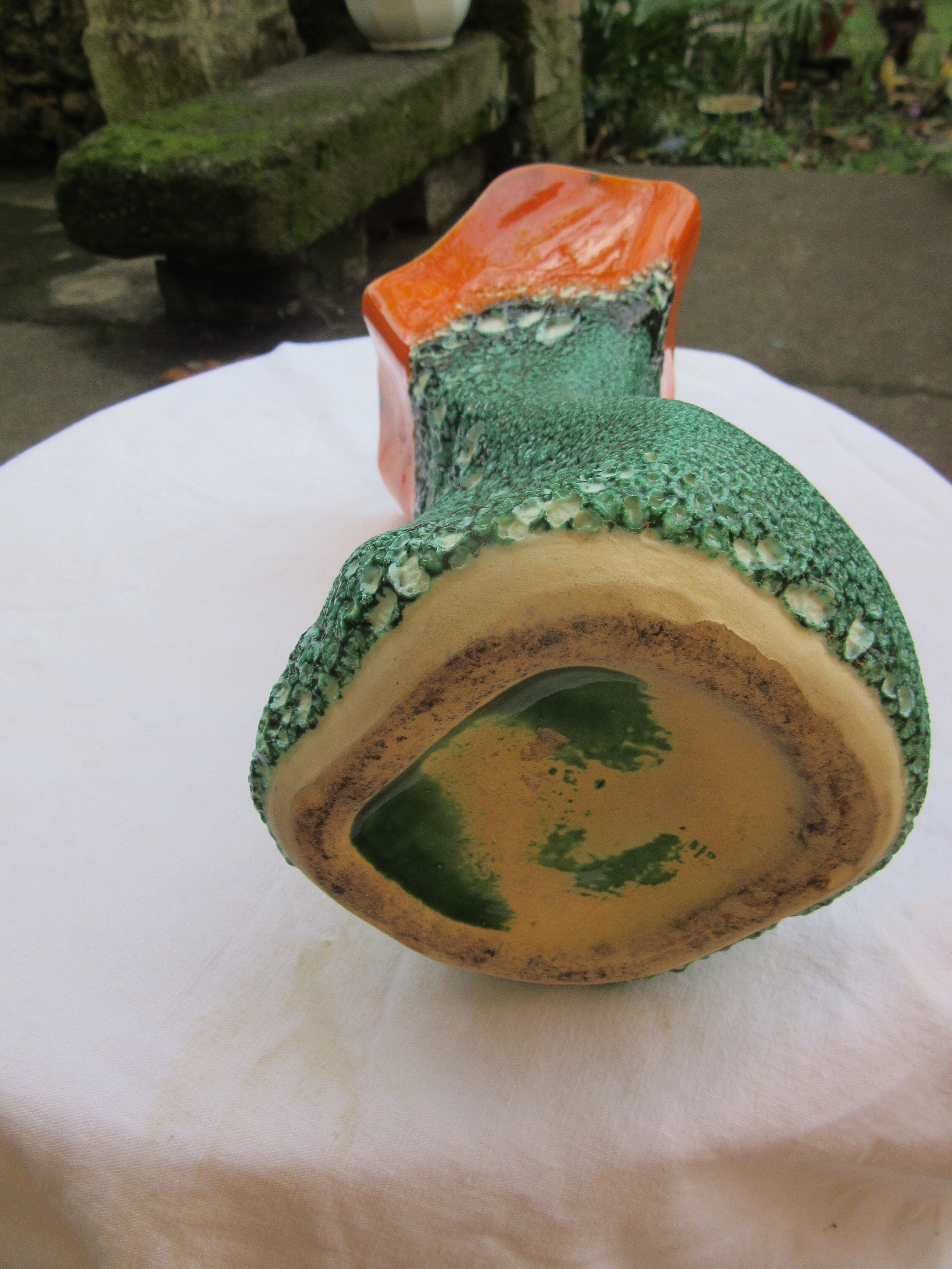 Green and orange vase