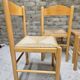 Set de 4 chaises en pin et jonc vintage