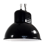 Large Polish Oval Factory Pendant Lamp from MESKO, 1960s