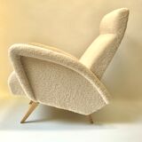 50s curly wool streamline chair