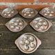 Set of 6 Stainless Steel Escargot Plates with 6 Compartments Made in Japan Used