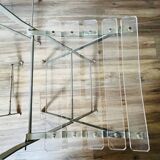 Set of 4 plexiglass folding chairs by Yonel Lebovici and Bernard Berthet 1970