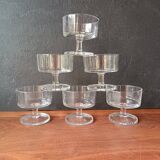 6 champagne coupes Cavalier 15 cl Luminarc model "Suède" vintage