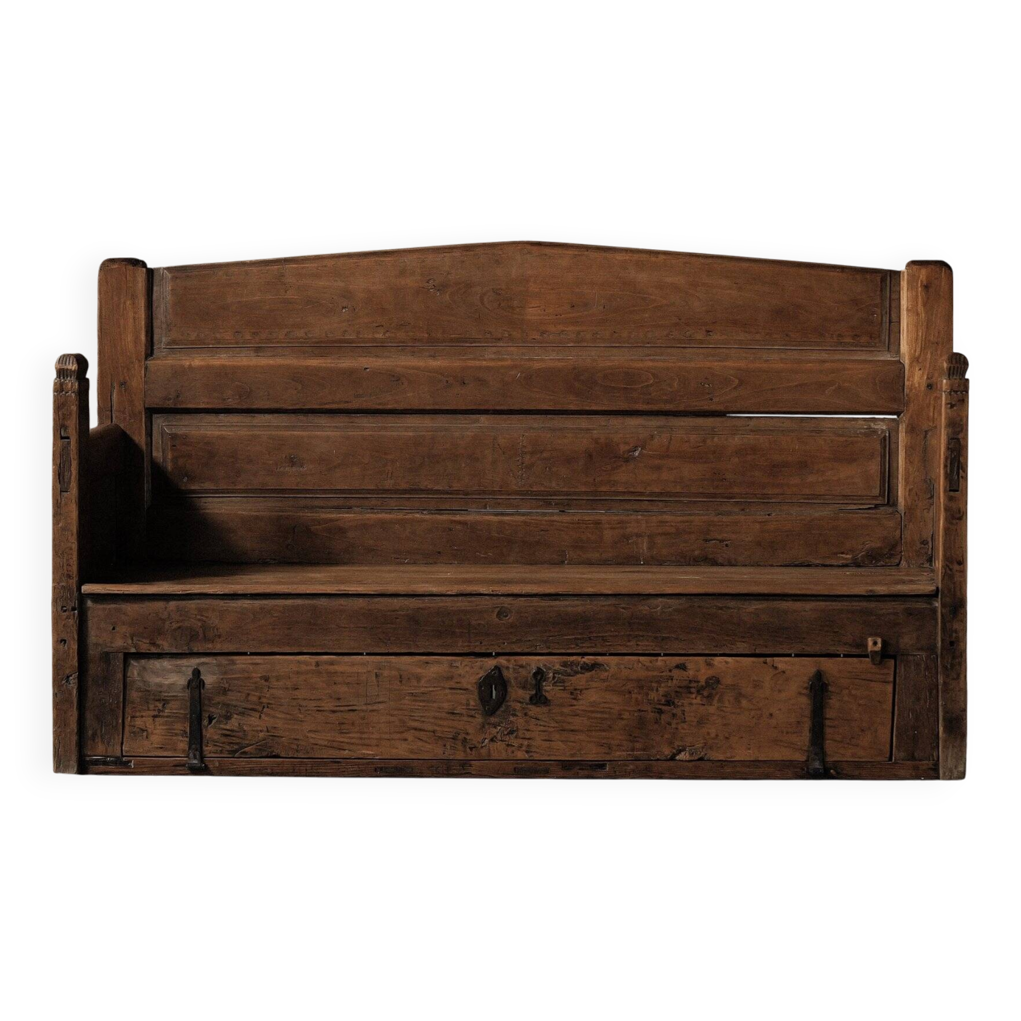 Folk art chest bench, Catalonia, 1800