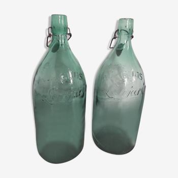 Lot of 2 glass bottles Aguas de Lajanron