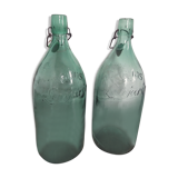 Set of 2 Aguas de Lajanron glass bottles