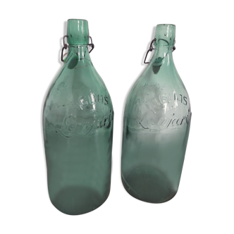 Lot of 2 glass bottles Aguas de Lajanron