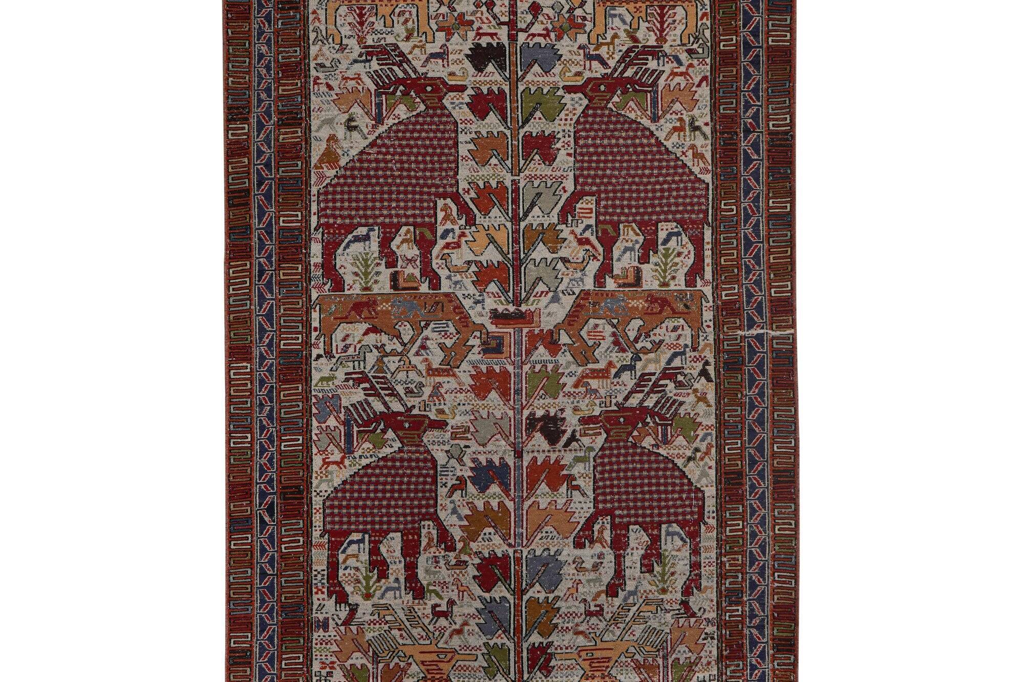 Vintage Turkish kilim, handwoven, 114x217 cm.