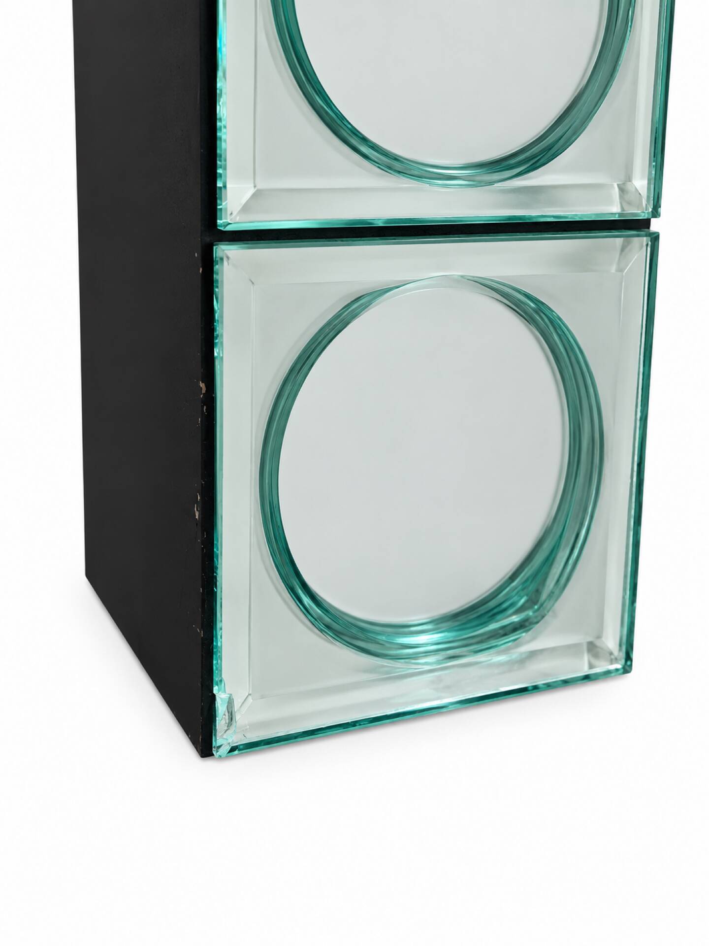 Console table en verre carreaux de miroir bombe argenté table d’entrée
