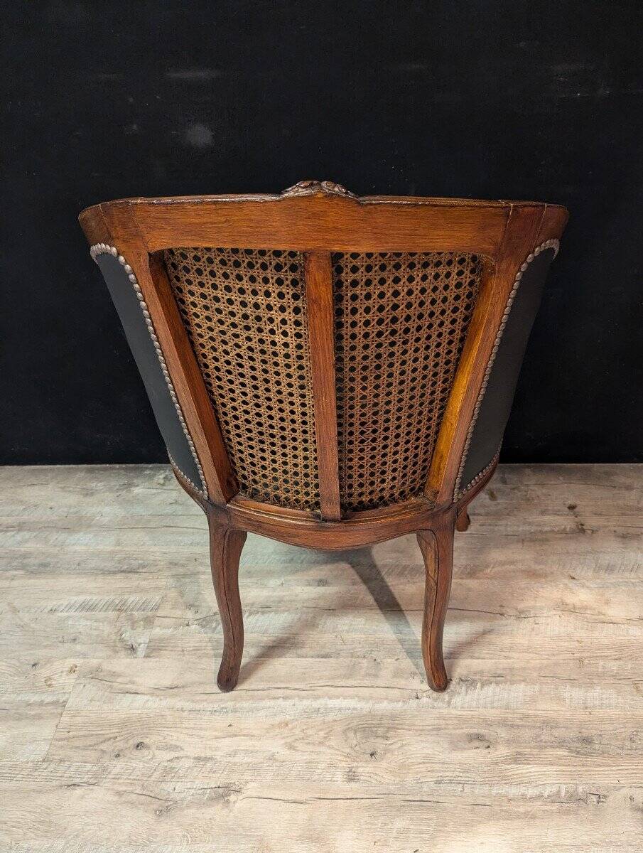 Louis XV office chair with canework