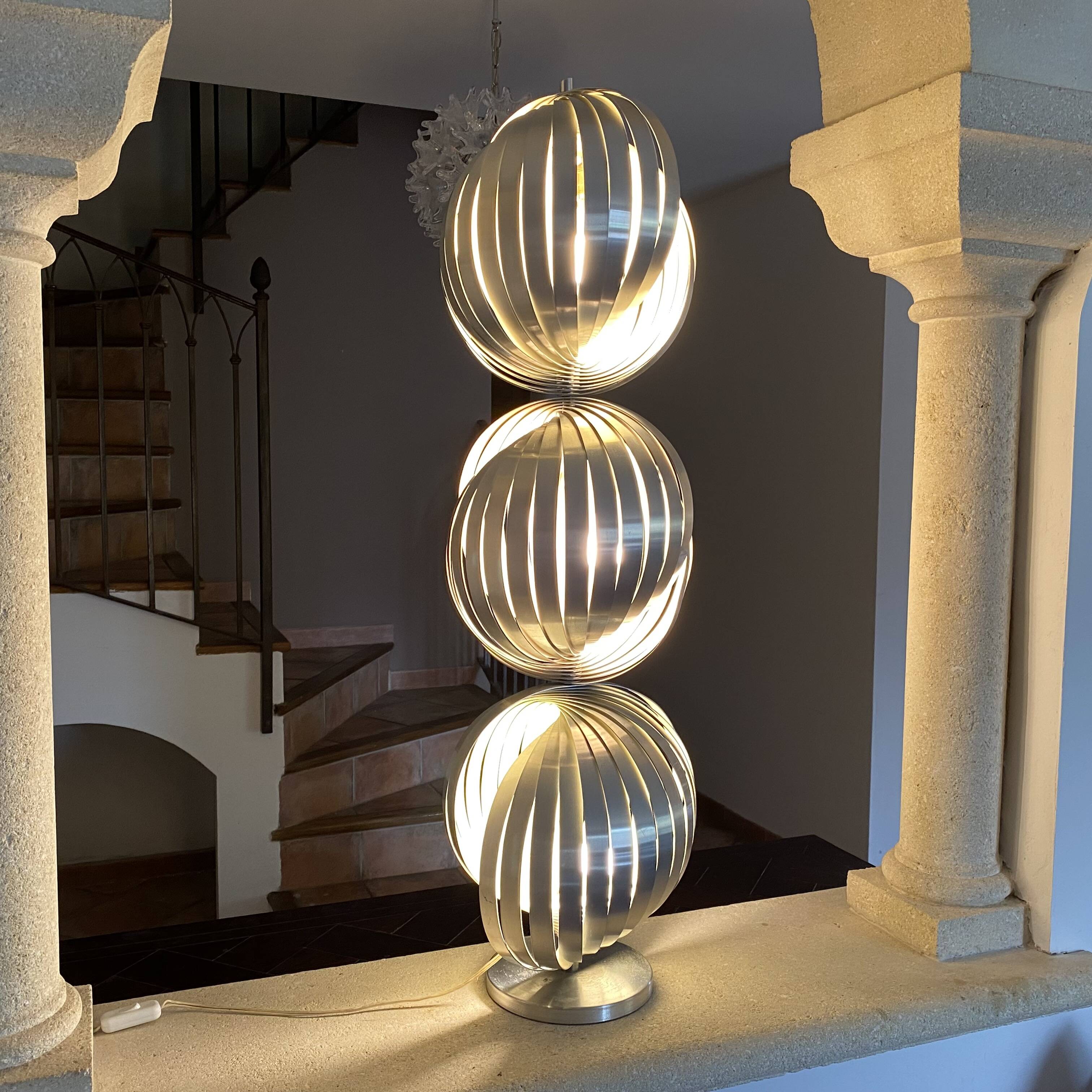 Large Henri Mathieu kinetic lamp. 1970.