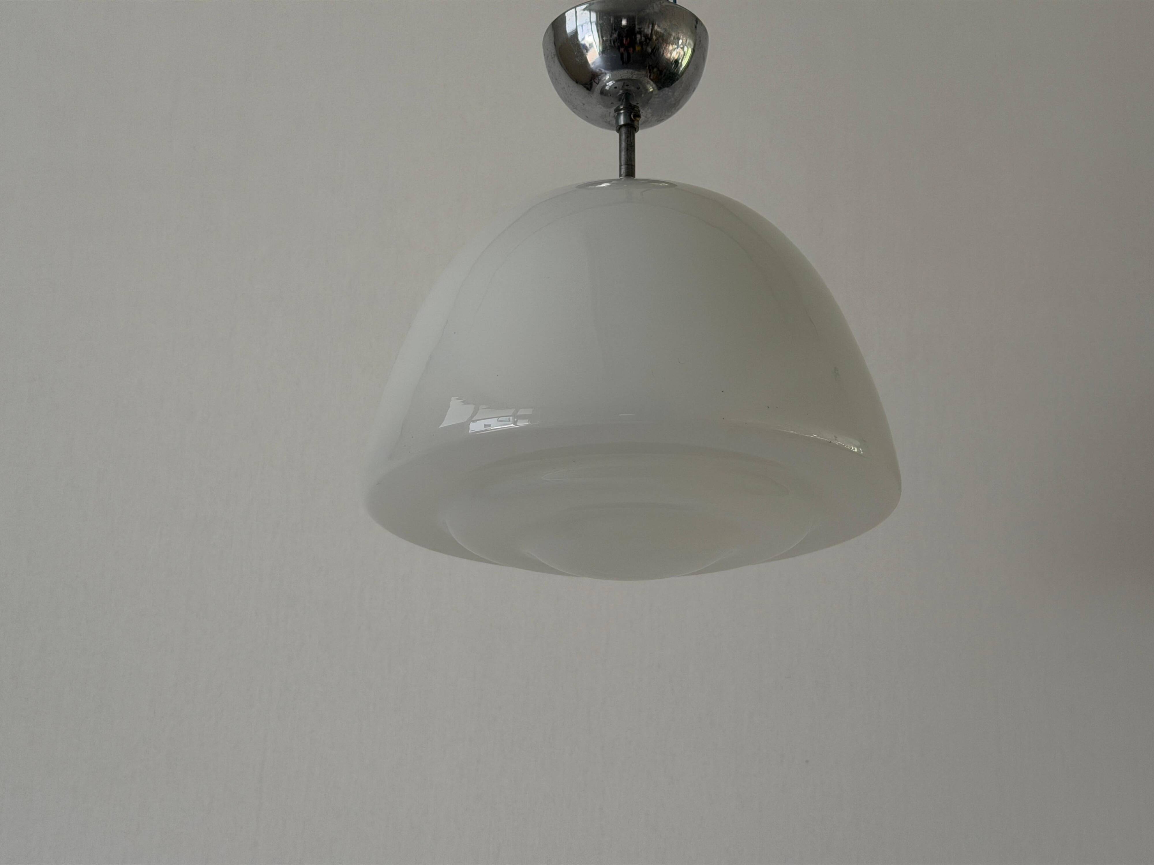 Opal glass ceiling light in Bauhaus style, Art Deco, 1940s, Germany