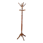 Vintage wooden turned parrot coat rack / twisted barrel
